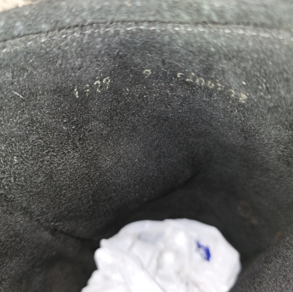 Minnetonka, Black Suede, Lace Up Front Knee High Boots, Fringe, Mens 9 - Picture 5 of 12